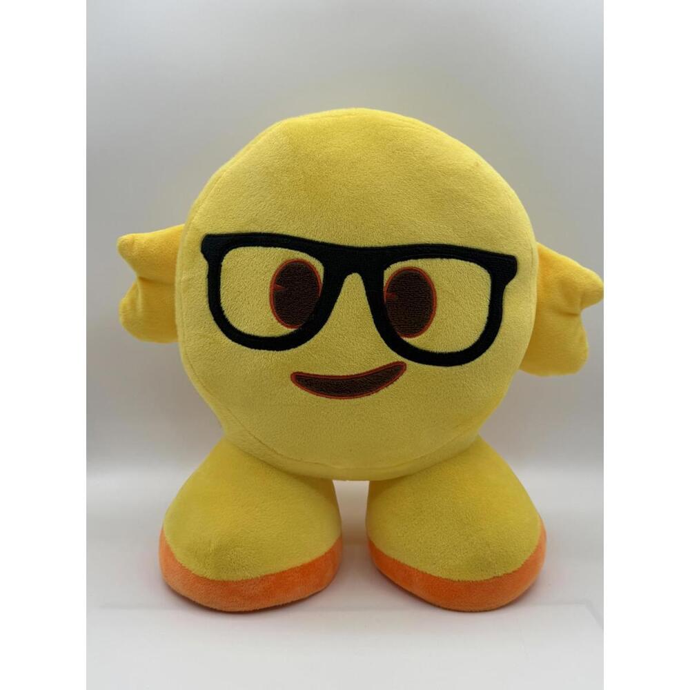 Emoji Plush Yellow Nerd Glasses Stuffed Toy 12" Cute Character Doll Soft